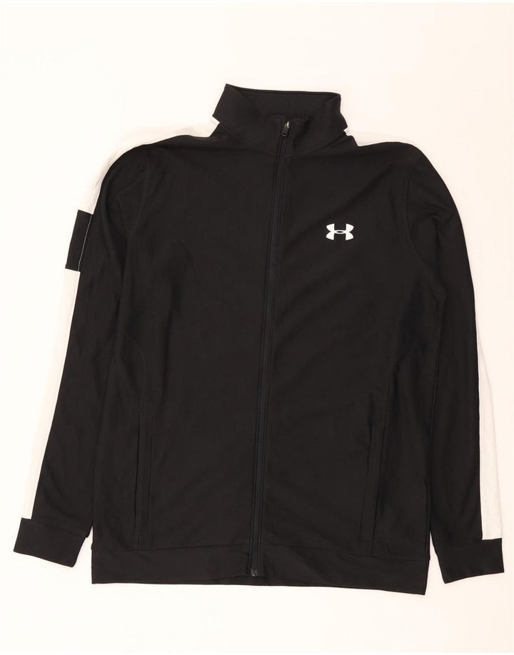 Мужская приталенная спортивная куртка UNDER ARMOR, средний черный с цветными блоками