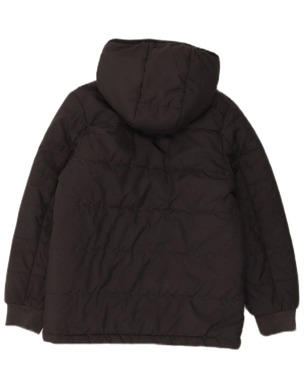 Пуховое пальто с капюшоном Adidas для девочек 9–10 лет, розовое, полиэстер с цветными блоками