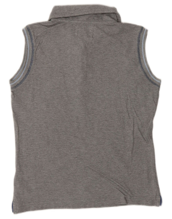 Женская укороченная рубашка-поло без рукавов FILA, размер UK 10, маленький серый хлопок