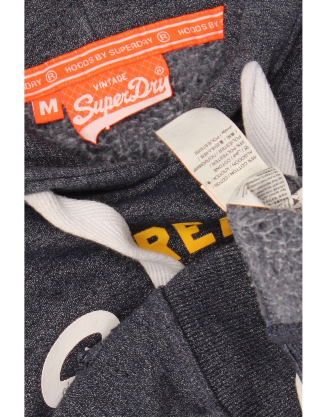 Мужской джемпер с капюшоном Superdry, темно-синий, хлопковый, с рисунком