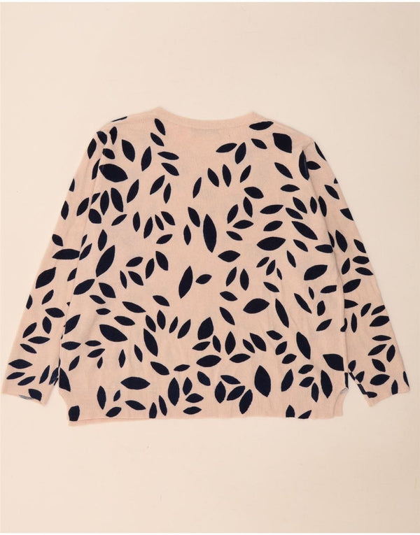 Женский джемпер с вырезом «лодочка» Marks & Spencer, Великобритания, 24, 4XL, розовый с цветочным принтом