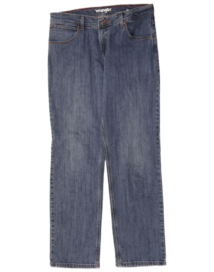 Мужские прямые джинсы Wrangler W35 L32, синий хлопок