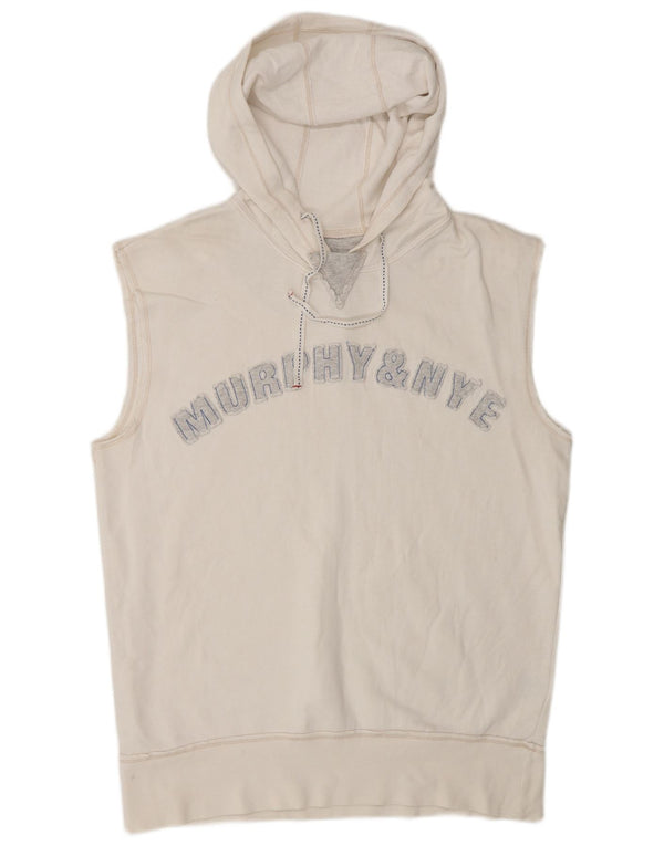 Мужской жилет с капюшоном и графическим рисунком MURPHY & NYE, большой хлопковый белый топ
