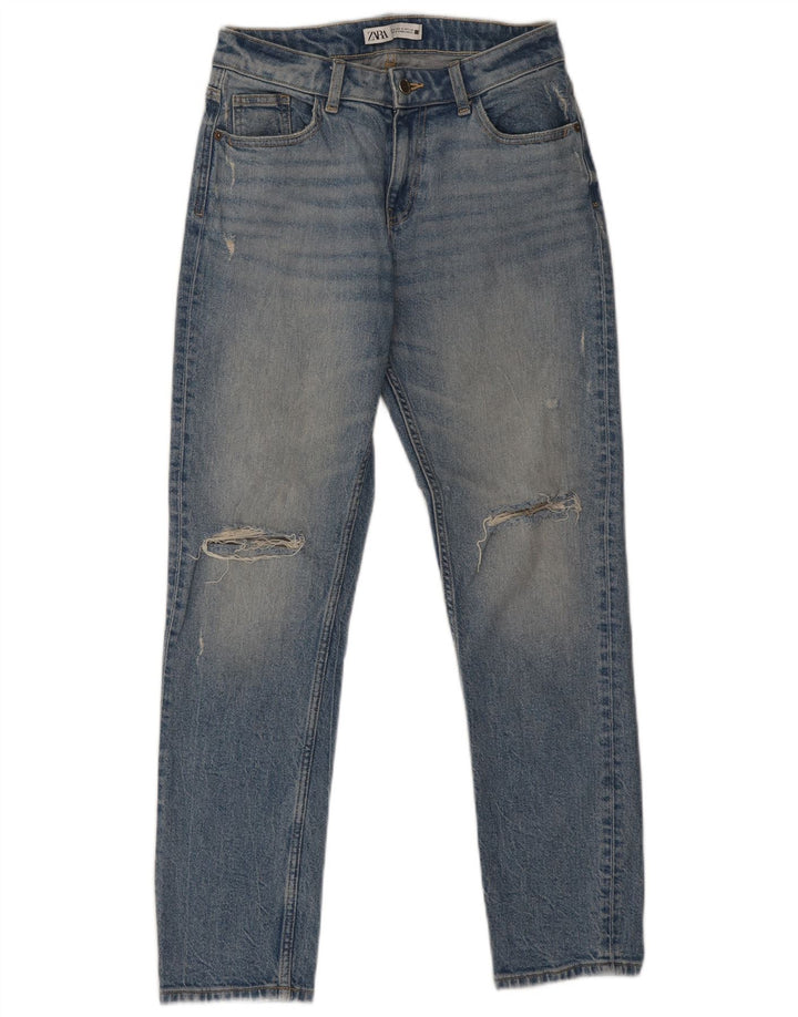 Женские потертые узкие джинсы Zara EU 36 XS W26 L28 синие