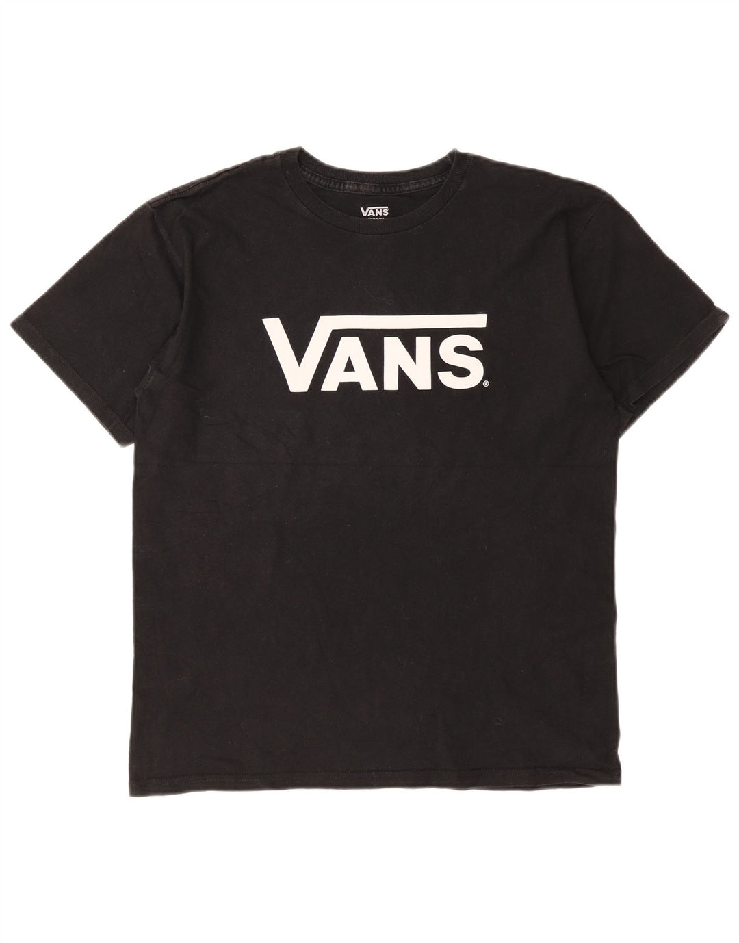 Мужская футболка с рисунком Vans, хлопковый топ среднего размера, черный