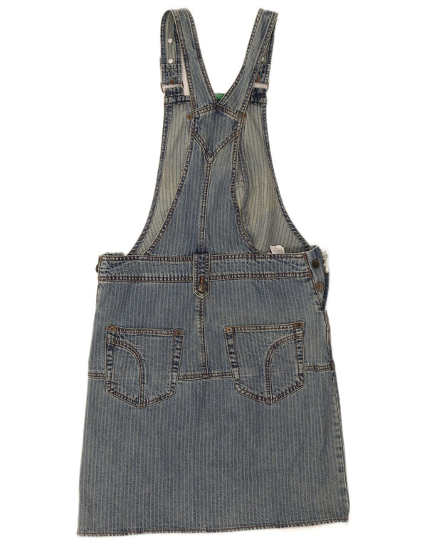 Женский комбинезон Benetton, джинсовая юбка среднего размера W31, синяя хлопковая полоска