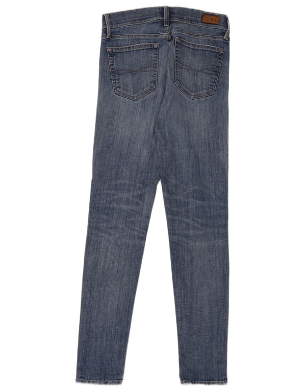 POLO RALPH LAUREN Womens Skinny Jeans W27 L30 Blue Cotton