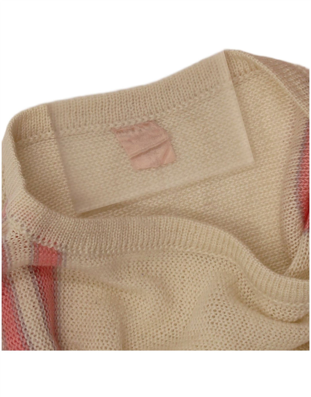 ВИНТАЖНЫЙ женский джемпер с вырезом «лодочка», Великобритания, 14, средний розовый цвет с блоками