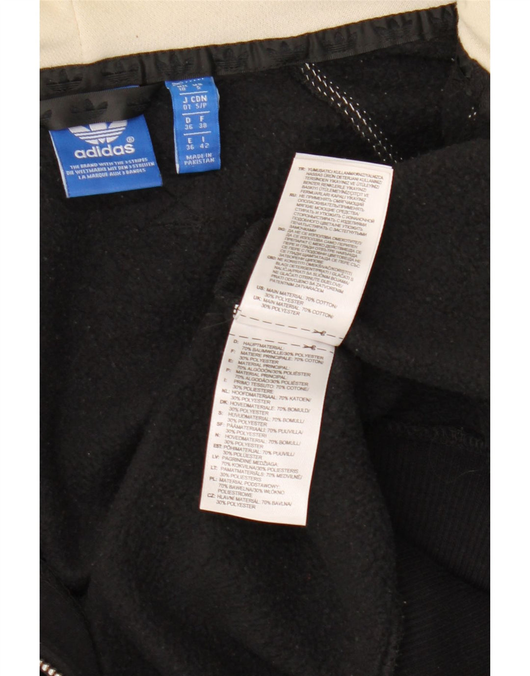 Женский джемпер с капюшоном ADIDAS UK 10, маленький, черный, хлопок