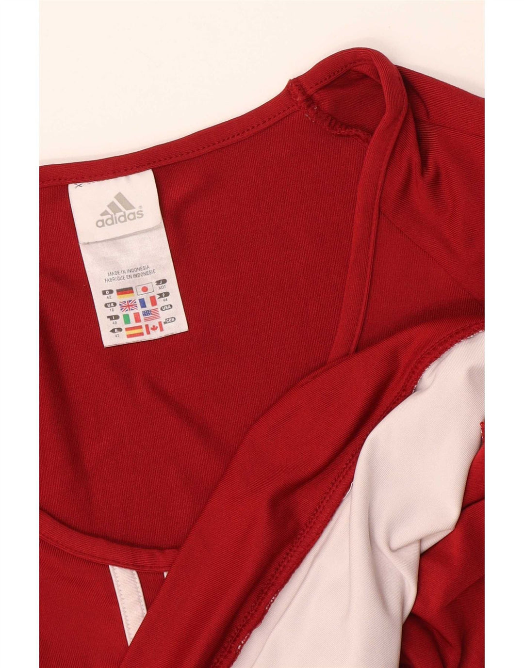 Женская футболка Adidas Top UK 16, большая красная из полиамида