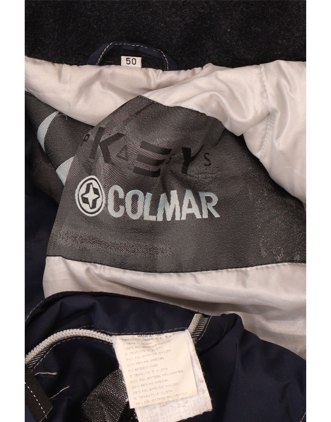Мужская лыжная куртка Colmar IT 50 Medium Navy Blue с цветными блоками, полиамид