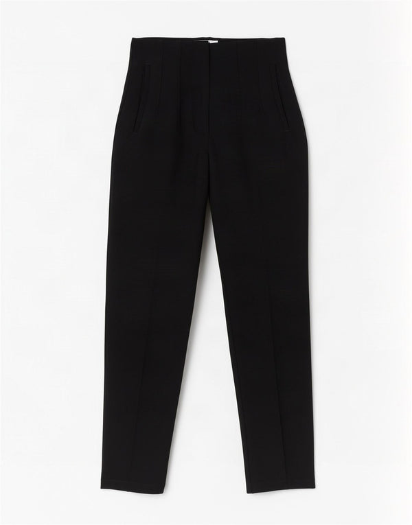 Женские зауженные укороченные брюки с высокой талией Zara XS W24 L25, черный полиэстер