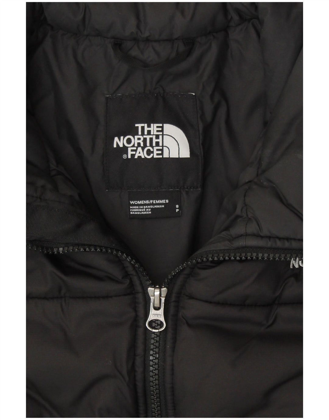 Женская укороченная стеганая куртка THE NORTH FACE UK 10, маленький черный полиэстер
