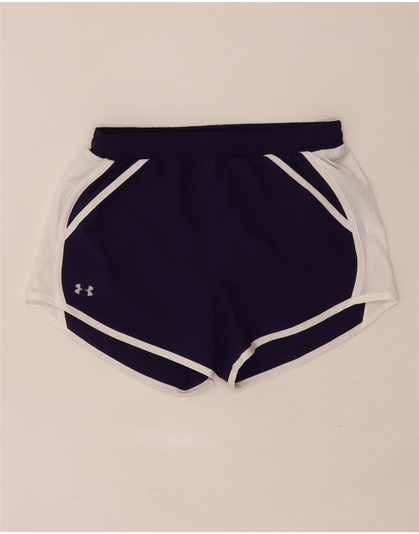 Женские спортивные шорты Under Armour Heat Gear UK 6 XS, фиолетовые с цветными блоками