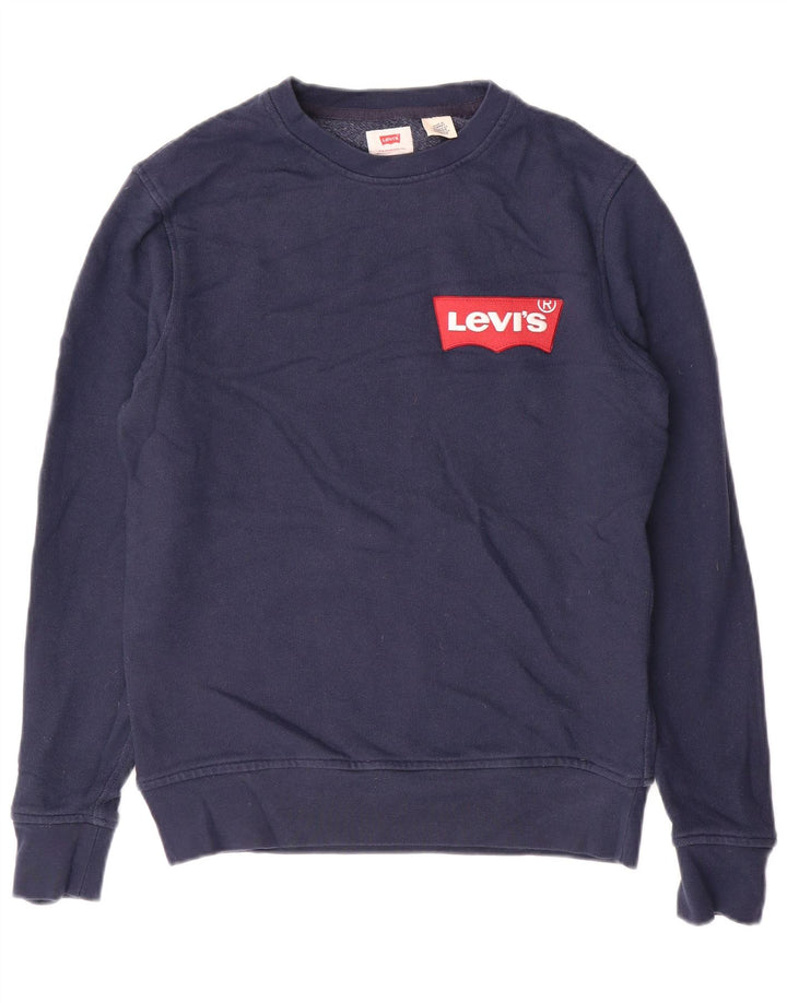 Мужской свитшот с рисунком LEVI'S, маленький темно-синий, хлопковый