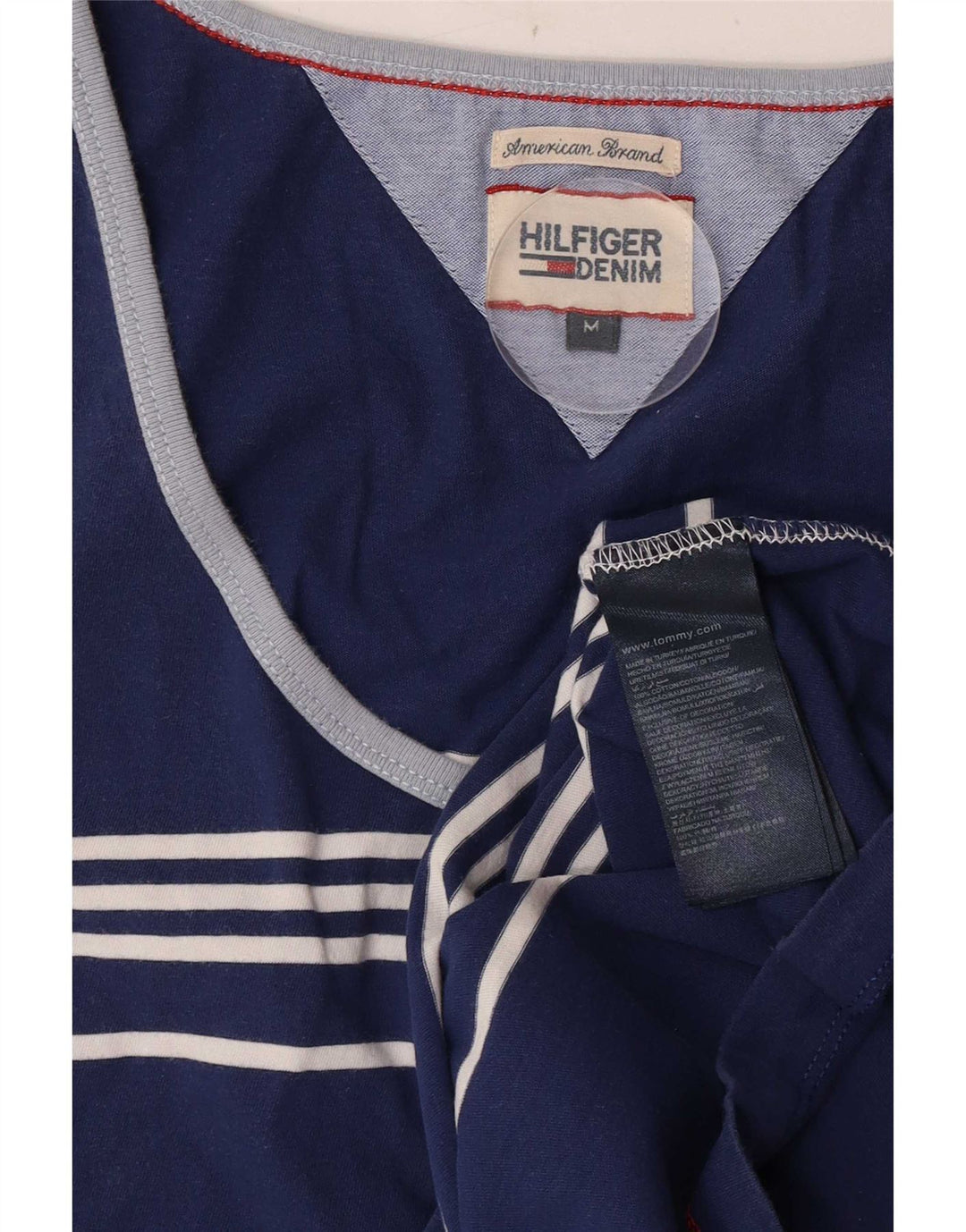 Tommy Hilfiger Мужской жилет из хлопка среднего размера темно-синего цвета в полоску
