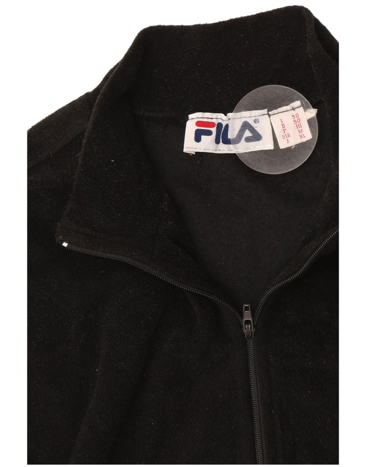 Fila Мужской флисовый джемпер с воротником на молнии, средний черный
