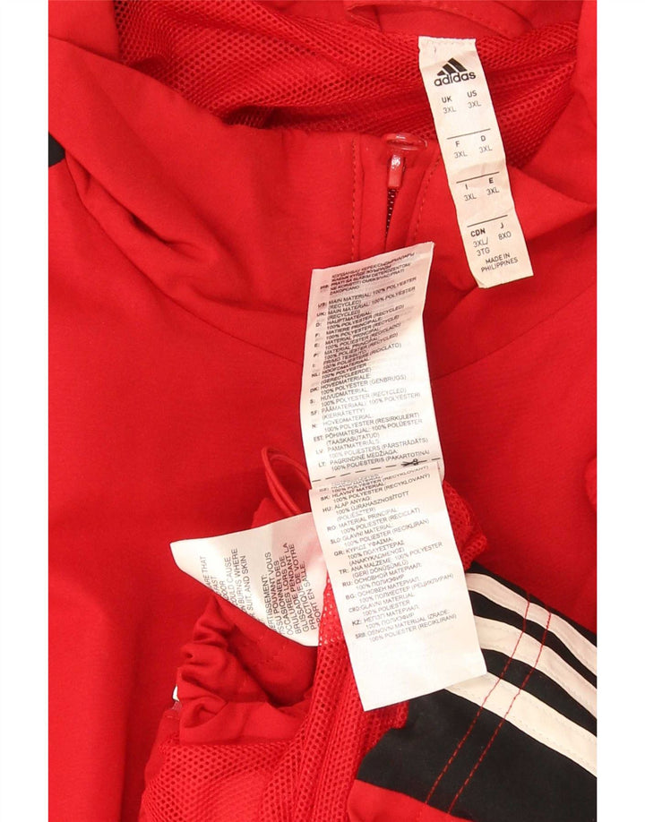 Мужской спортивный костюм Adidas Climalite, верхняя куртка 3XL, красный полиэстер с цветными блоками