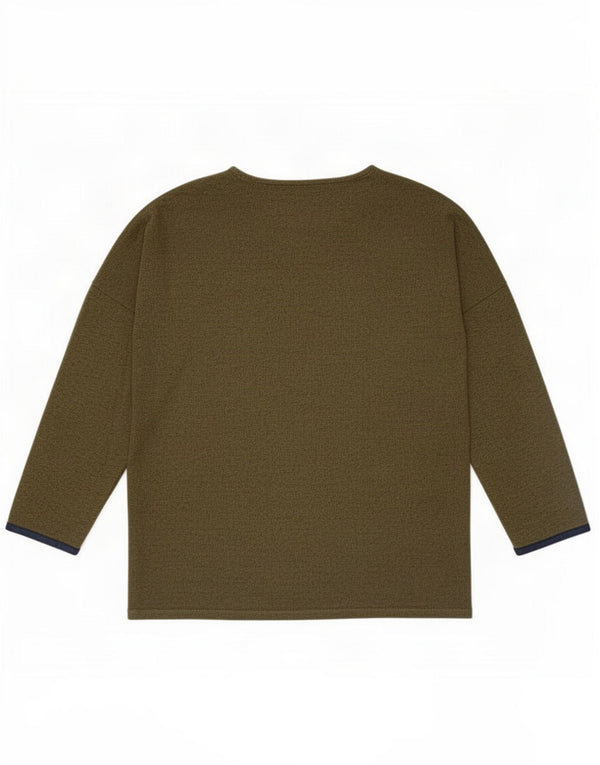 Zara Womens Oversized Top 3/4 Sleeve UK 14 Medium Khaki Viscose