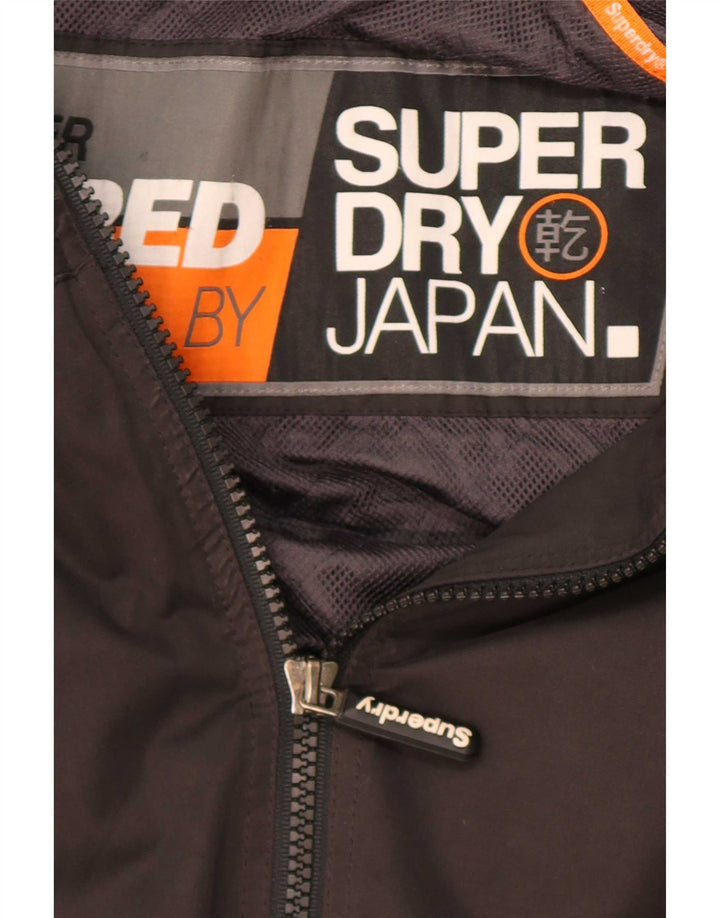 Мужская ветровка с капюшоном Superdry UK 40, большая черная полиэстер
