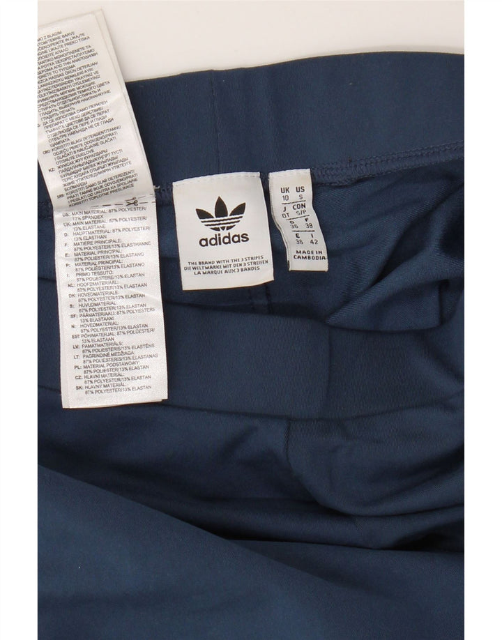 Женские леггинсы с рисунком Adidas UK 10, маленькие, темно-синие, полиэстер