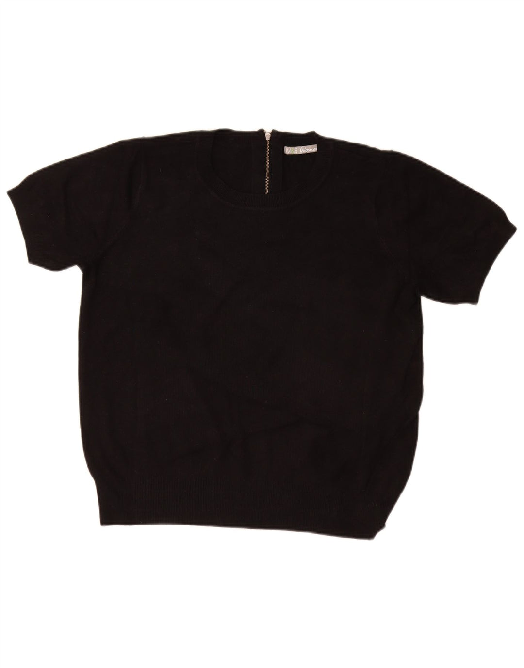 Женский джемпер с круглым вырезом MARKS & SPENCER UK 16, большой черный