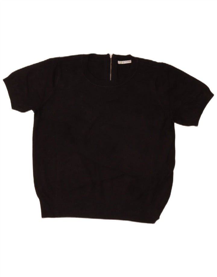 Женский джемпер с круглым вырезом MARKS & SPENCER UK 16, большой черный