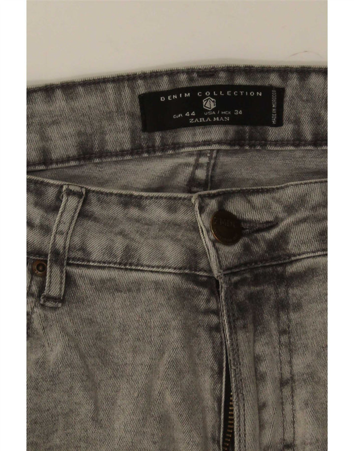 Джинсы мужские узкие Zara EU 44 большие W34 L30 серые