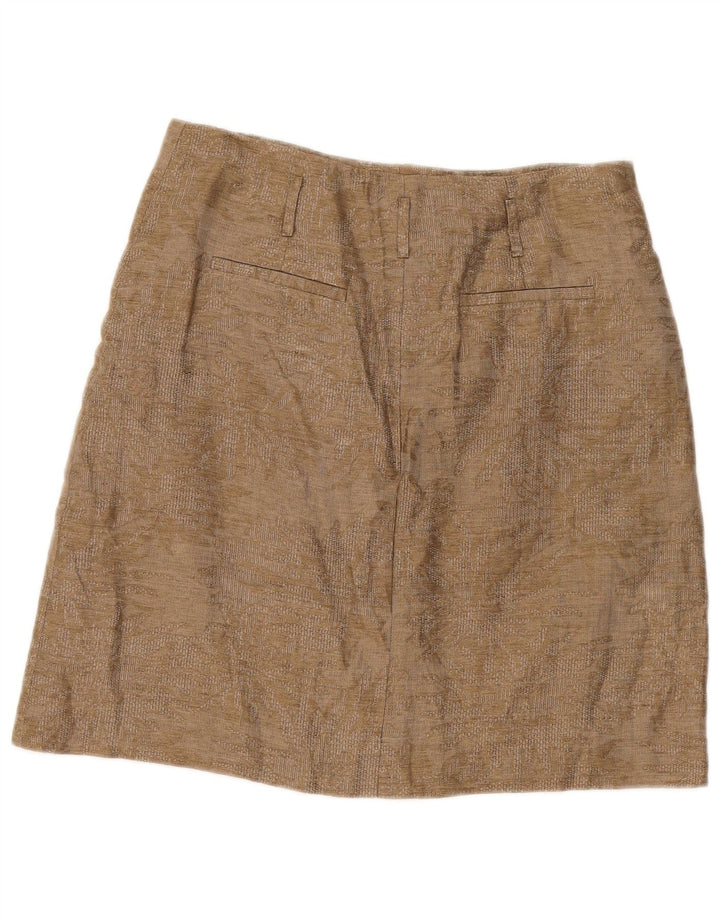Женская мини-юбка Massimo Dutti W34, большая, бежевая с цветочным принтом