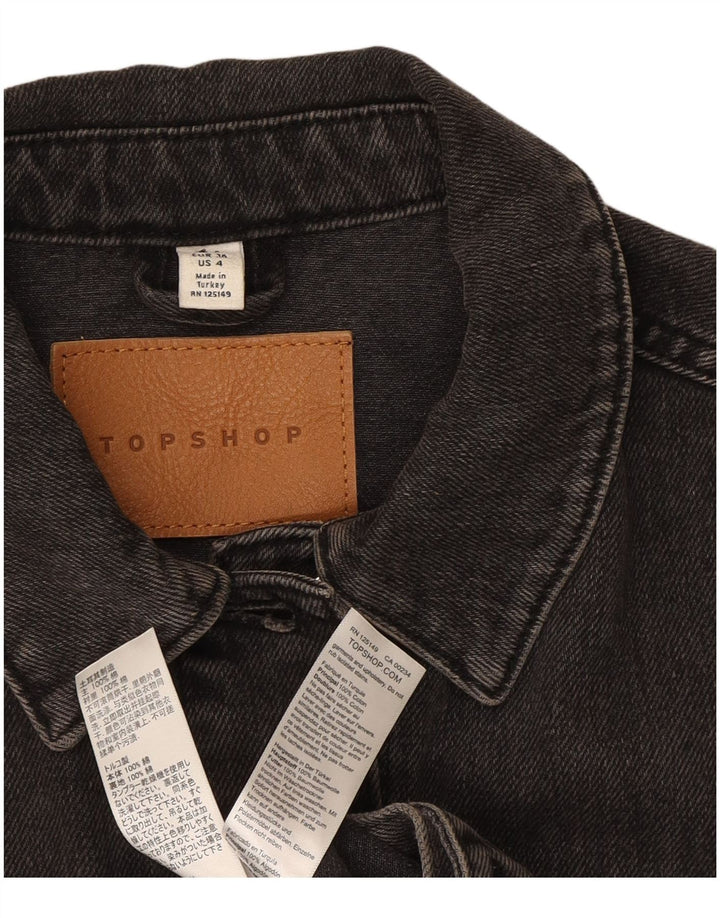 Женская джинсовая куртка оверсайз Topshop UK 8, маленький серый хлопок