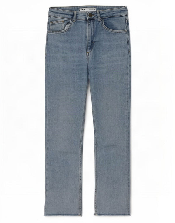 Женские укороченные джинсы Zara Bootcut EU 36 XS W26 L25, синие, хлопок