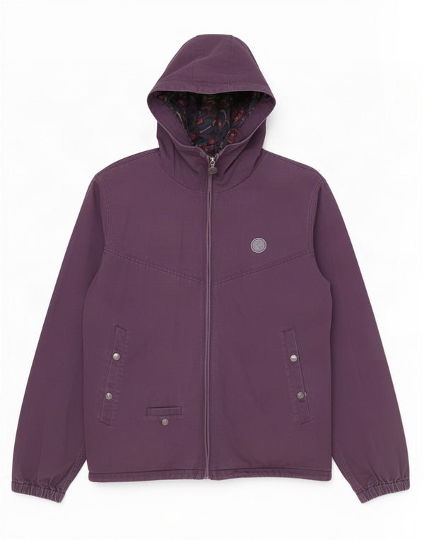 Женская куртка-бомбер Pretty Green с капюшоном UK 14, средний фиолетовый хлопок