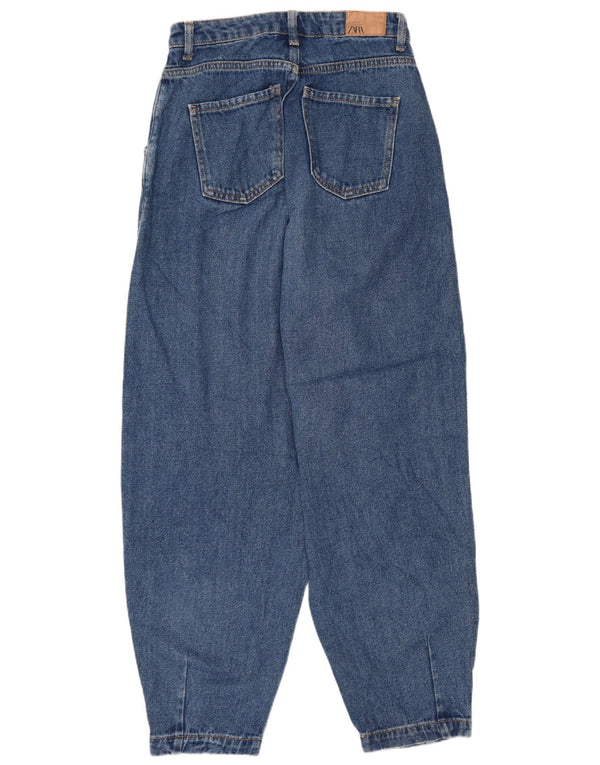 Женские зауженные джинсы с высокой талией Zara EU 34 2XS W24 L26, синий хлопок