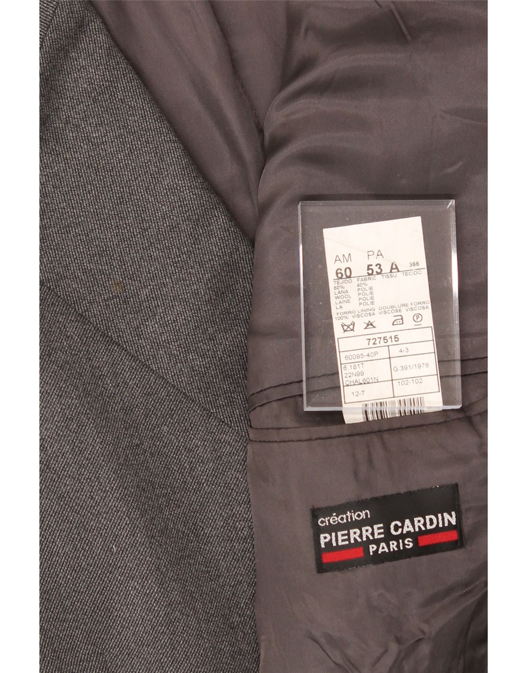 PIERRE CARDIN Mens 3 Button Blazer Jacket IT 52 XL Grey Wool Vintage Pierre Cardin and Second-Hand Pierre Cardin from Messina Hembry 
