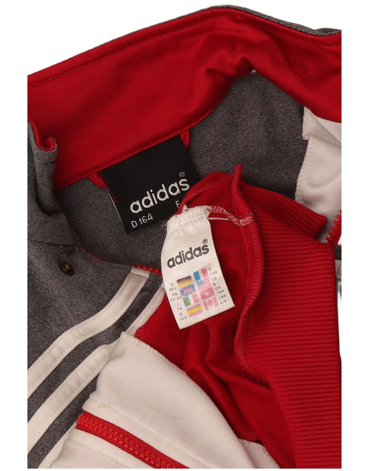 Спортивный костюм Adidas для мальчиков 13–14 лет Серый полиэстер с цветными блоками