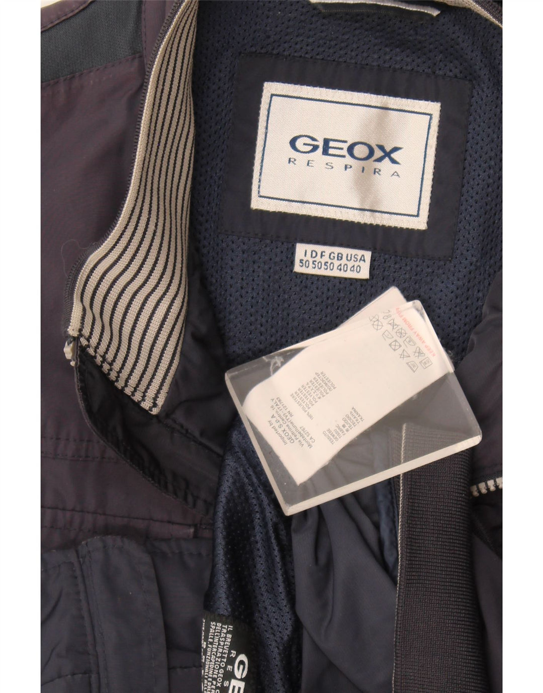 Мужской бомбер Geox Respira IT 50, темно-синий, полиэстер