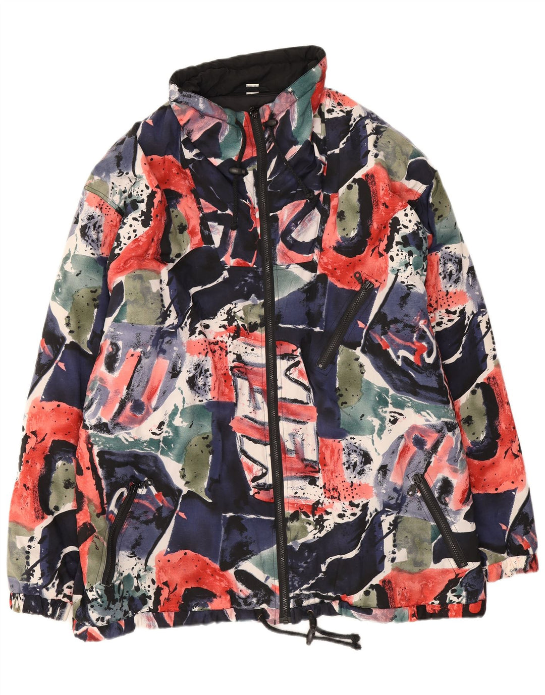 Винтажная мужская ветровка с абстрактным узором, Великобритания, 42 XL, разноцветная