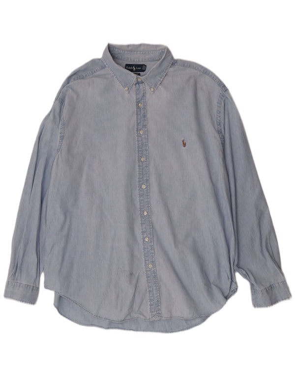 Мужская рубашка классического кроя Ralph Lauren 3XL, синяя, хлопок