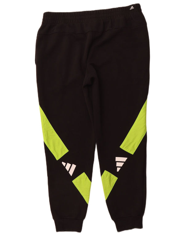 Мужские спортивные брюки ADIDAS Joggers XL, черный хлопок с цветными блоками