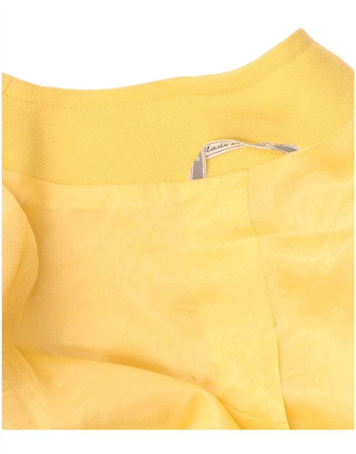 Винтажный женский пиджак на 4 пуговицах, Великобритания, 16, большой желтый цвет