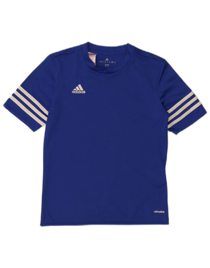 Футболка Adidas Climalite для мальчиков, топ 11–12 лет, большой синий полиэстер