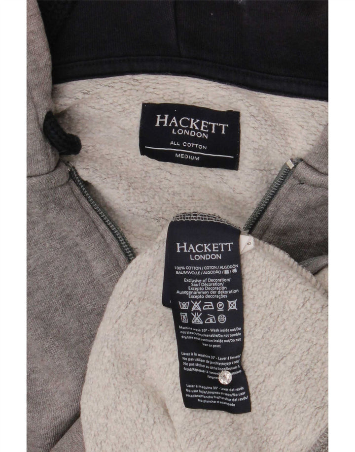 Hackett Мужской свитер с капюшоном на молнии среднего серого цвета, хлопок