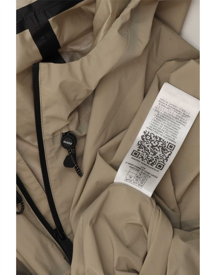 Guess Мужская дождевик с капюшоном UK 42 XL Бежевый полиэтилен