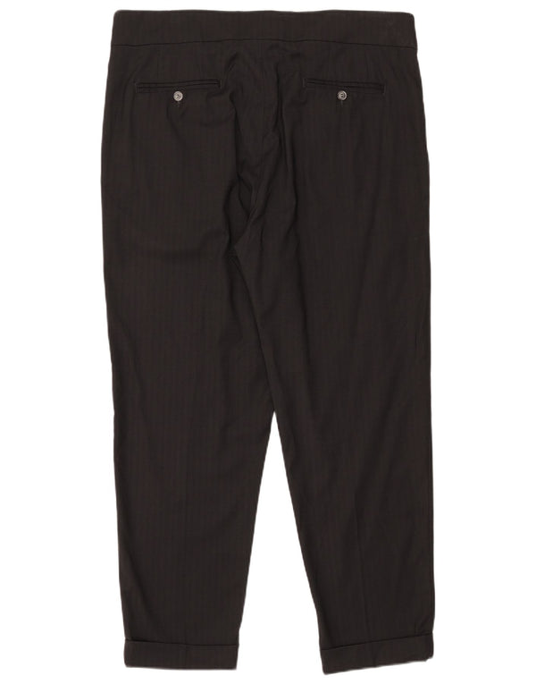 Винтажные мужские брюки чинос с завязками IT 54 2XL W38 L28 черные шерстяные