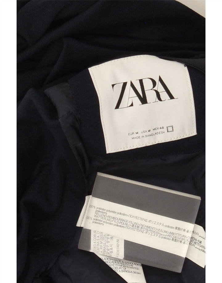 Мужская куртка-бомбер Zara UK 38, средний темно-синий, полиэстер с цветными блоками