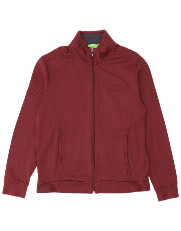 Мужской спортивный костюм стандартной посадки HUGO BOSS, большая куртка из хлопка бордового цвета