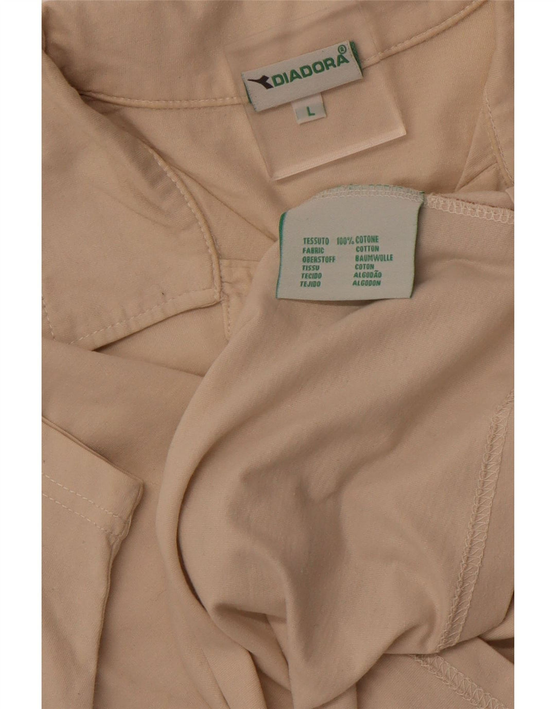 Мужская рубашка-поло DIADORA, большая бежевая, хлопок с цветными блоками