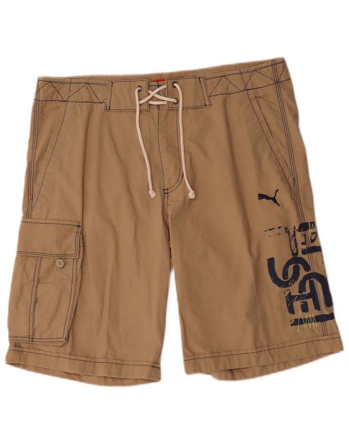 Мужские шорты карго с рисунком Puma Medium W32, коричневые, хлопковые