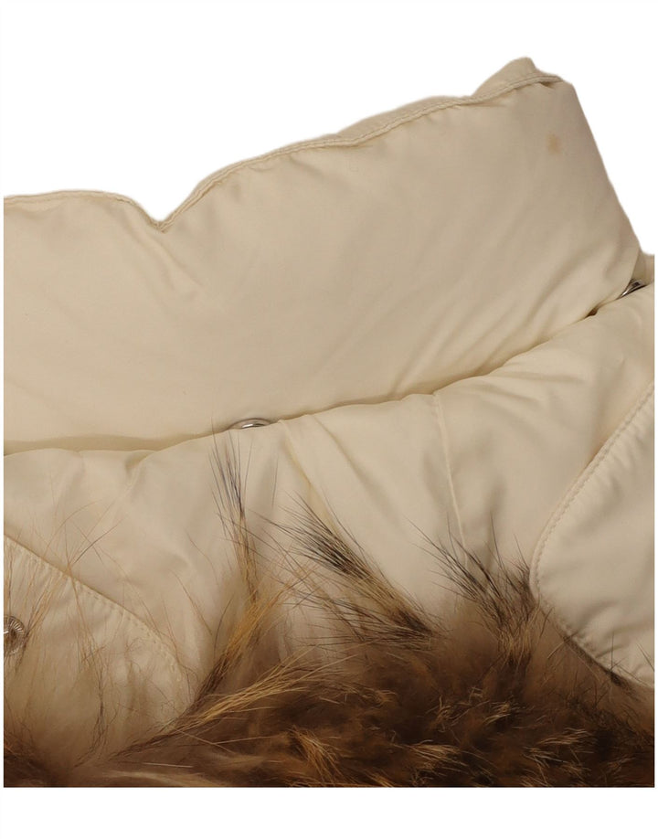 Женское стеганое пальто с капюшоном Diadora UK 14, средний белый полиэстер