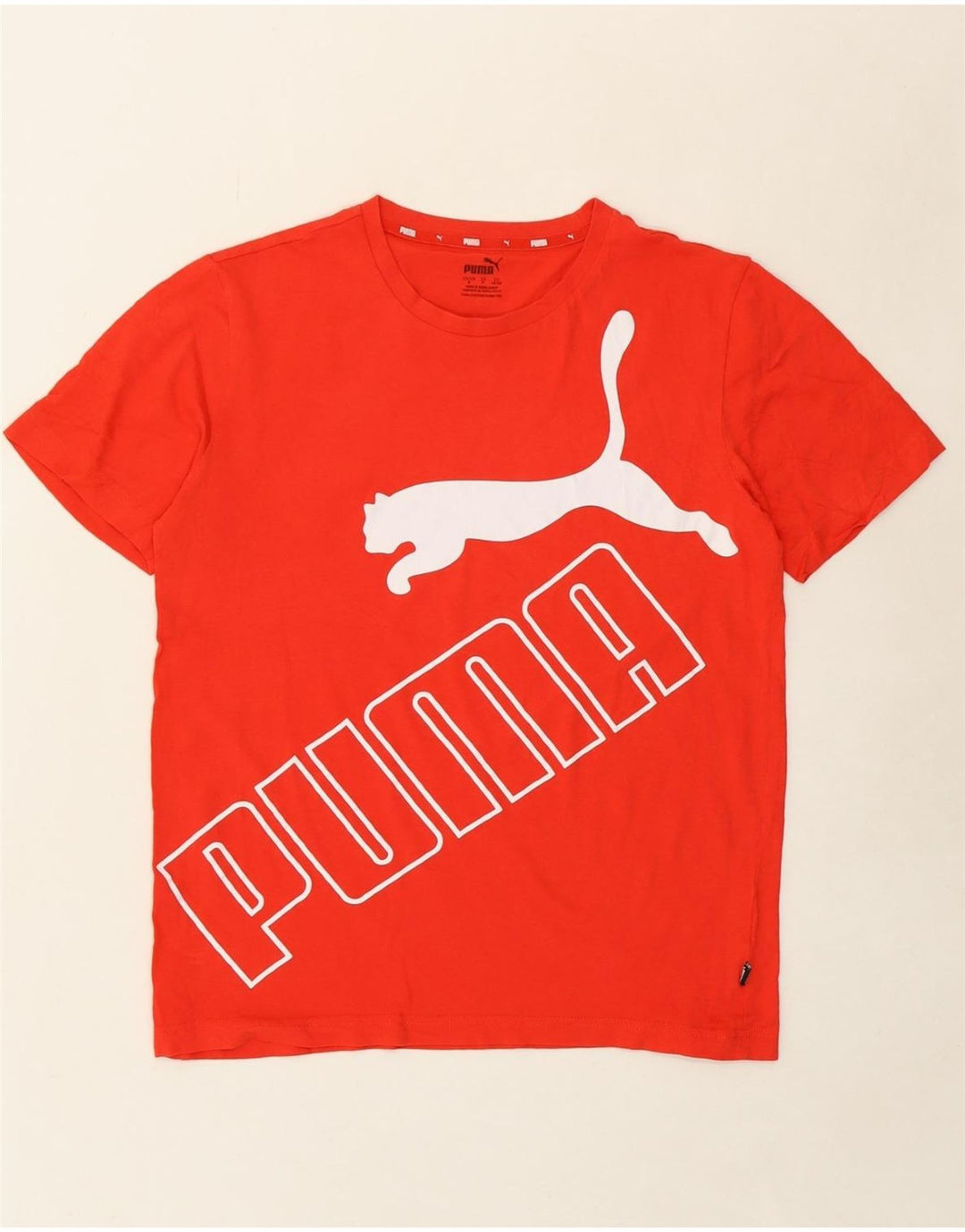 PUMA Mens Graphic T-Shirt Top Small Red Cotton Vintage Puma and Second-Hand Puma from Messina Hembry 